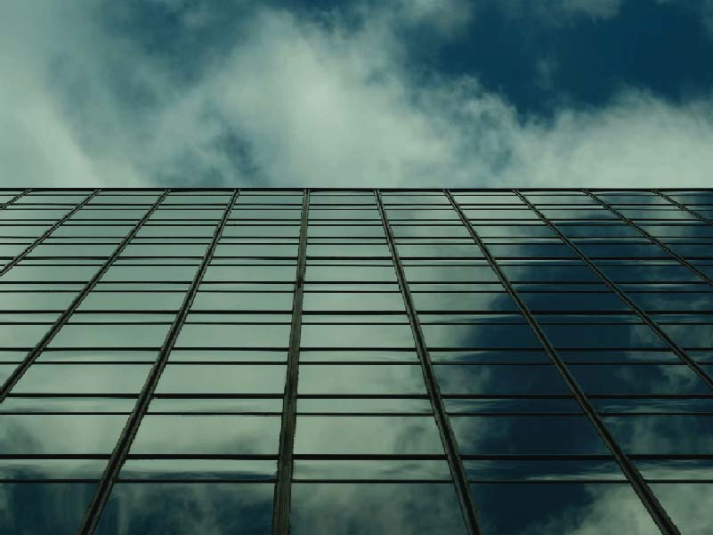 CATMEDIA Corporate Clients Look up to see building and sky
